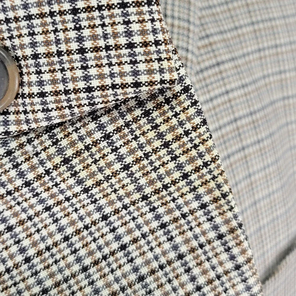 Joseph Abboud Men's‎ Sport Coat Blazer Two Button Beige Plaid Silk Wool 42S